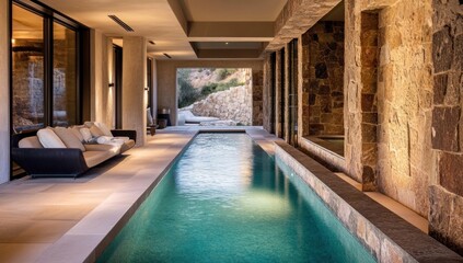 Luxury Poolside Relaxation: Indoor-Outdoor Oasis