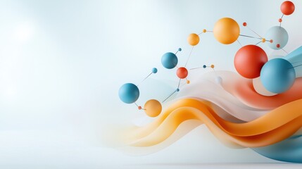 An abstract and visualization of interconnected digital data nodes showcasing a dynamic flow of information colors and shapes