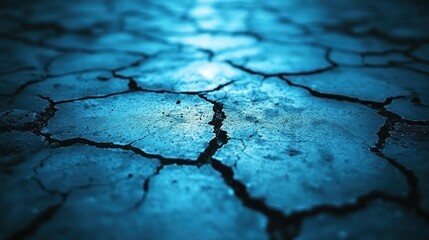 Obraz premium Dry cracked earth, desert night, environmental texture, drought backdrop