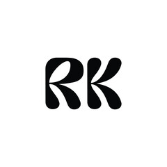 RK monogram logo design letter text name symbol monochrome logotype alphabet character simple logo