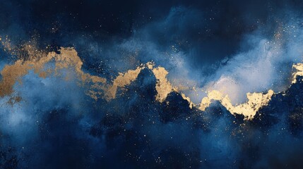 Naklejka premium Celestial Background with Midnight Navy and Sh