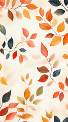 Colorful autumn leaves on light background.