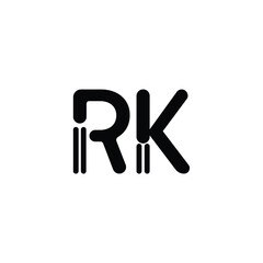 RK monogram logo design letter text name symbol monochrome logotype alphabet character simple logo