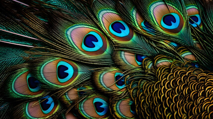 peacock feathers with blue eyes