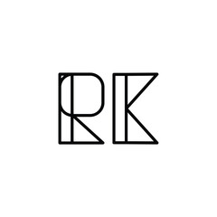 RK monogram logo design letter text name symbol monochrome logotype alphabet character simple logo