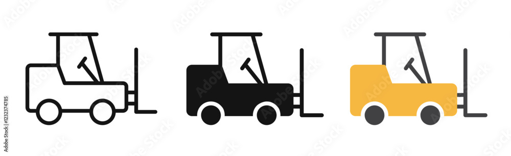 Wall mural forklift loader icon vectors for apps and web.