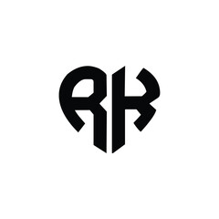 Fototapeta premium RK monogram logo design letter text name symbol monochrome logotype alphabet character simple logo