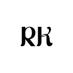 RK monogram logo design letter text name symbol monochrome logotype alphabet character simple logo