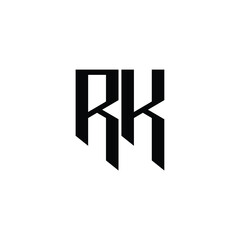 RK monogram logo design letter text name symbol monochrome logotype alphabet character simple logo