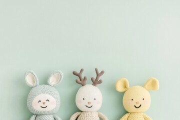 Cute Handcrafted Plush Animal Dolls for Children Decorative Display
