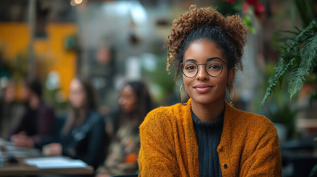 A person with a disability leading a workshop on accessibility technology, surrounded by participants