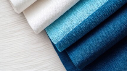 Nautical Stripe Curtain Fabric in Blue and White Textiles