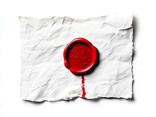 a romantic handwritten love note with a red wax seal, vintage romance, watercolor painting, soft hues, isolated on white background