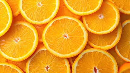 Fototapeta premium Close-up of many orange slices. (1)