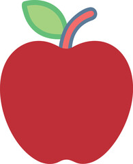 red apple with leaf