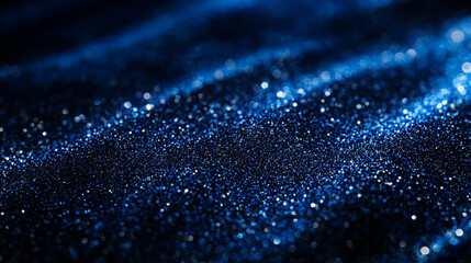 Dark Blue Glitter Texture Sparkling Shimmer Background Elegant Festive Design Abstract Luxury Photo 