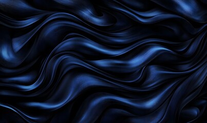 Fototapeta premium Dark blue liquid waves flowing, abstract background, design texture