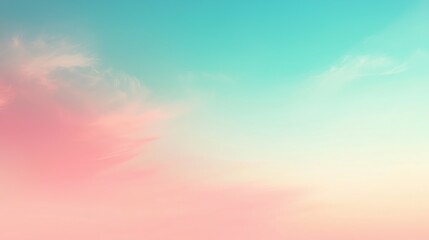 Naklejka premium Pink Mint Cloud Sunset Dreamy Sky Background
