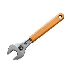 Obraz premium Adjustable Wrench with Wooden Handle on Transparent Background 