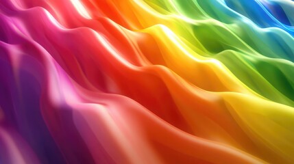 Obraz premium A digital light spectrum with shifting waves of bright colors creating a smooth, hypnotic effect.