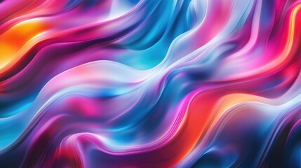 Fototapeta premium A digital light spectrum with shifting waves of bright colors creating a smooth, hypnotic effect.