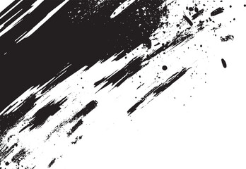 Abstract grunge texture of black paint. A layer for use in design. Abstract Grunge Splatter Line Pattern on white and transparent background. 