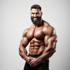 Muscular bodybuilder show body