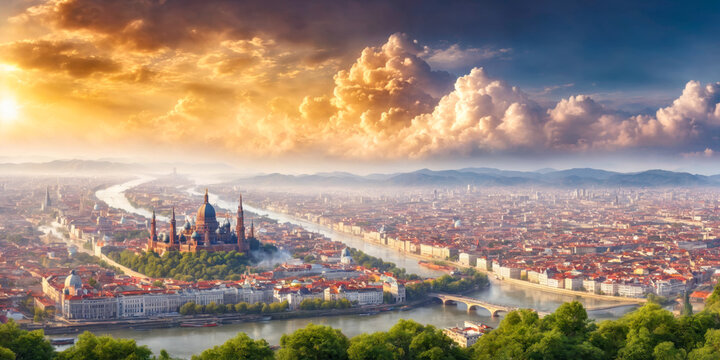 Majestic Sunrise over Budapest, Hungary.