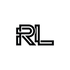 RL monogram logo design letter text name symbol monochrome logotype alphabet character simple logo