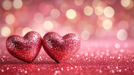 Valentine's Day Background with Soft-Focus Warm Pinks and Reds Gradient and Subtle Twinkling Lights or Stars
