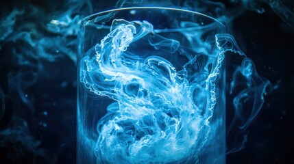 Obraz premium A mesmerizing swirl of jellyfish in a cylindrical aquarium tank.