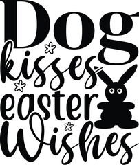 Dog kisses easter wishes SVG