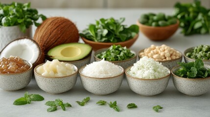 Healthy ingredients, kitchen table, cooking, vegan, recipe