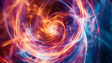 Close-up of glowing, swirling quark plasma in a futuristic laboratory, showcasing vibrant colors and dynamic energy patterns. Scientific research and advanced technology concepts.