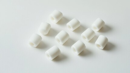 White Plastic Tube Shapes on Light Background