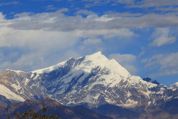 the great view of Annapurna mountain range in Poonhill trekking circle