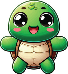  Fun and Adorable Cartoon Turtle Vector Illustration for Designers, Kids' Books, Greeting Cards, and Craft Projects.