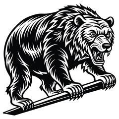 Fototapeta premium vector illustration of bear, bear in the forest