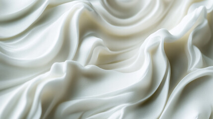 Obraz premium Elegant Creamy White Swirls Soft Texture Background Design Wave Food Silk Pure Clean Light Shiny 