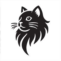Cat head vector illustration with white background