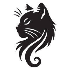 Cat head vector illustration with white background