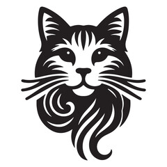 Cat head vector illustration with white background