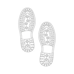 Shoes doodle vector illustration, Hand drawing shoes, Bottom view clipart, outline sport shoes, Shoe sketch, Sneakers vector, Sports wear, Shoes outline illustration and vector drawing, Shoe isolated.
