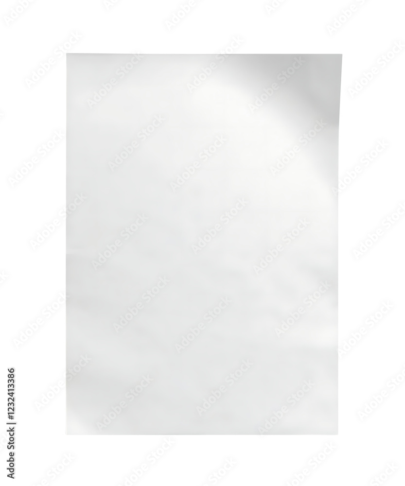 Fototapete white realistic blank paper page with transparent background. sheet paper mock up template for your 