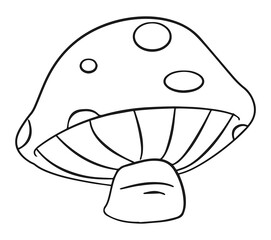 Mushroom outline for color vector illustration