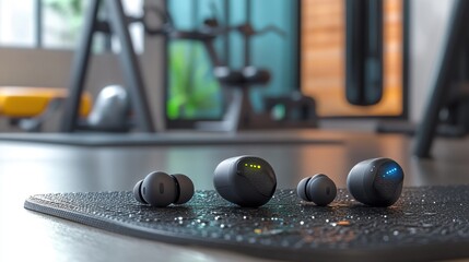 Wireless Earbuds in Modern Gym Setting