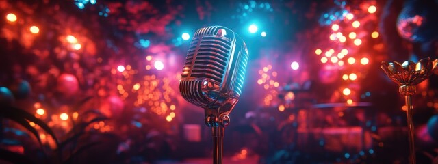 Glittering Karaoke Night Microphone Lights Awards