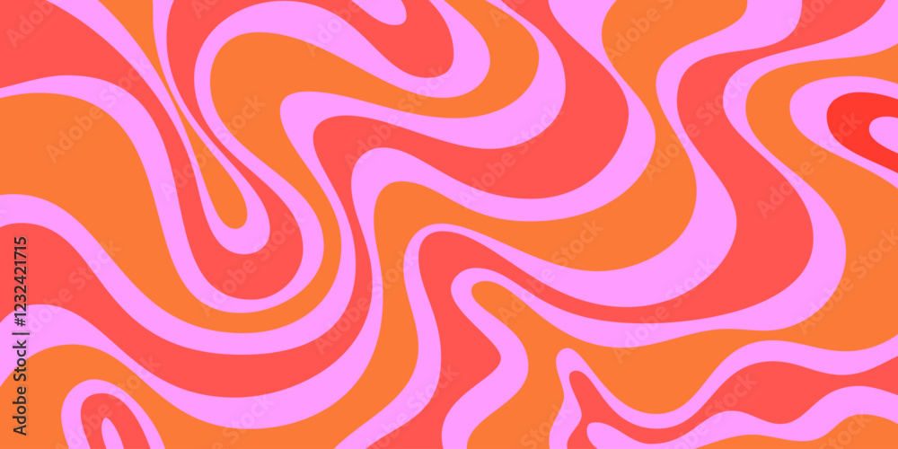 Leinwandbilder abstract wavy geometric y2k texture vector design. cool trendy groovy curvy pattern. psychedelic tri