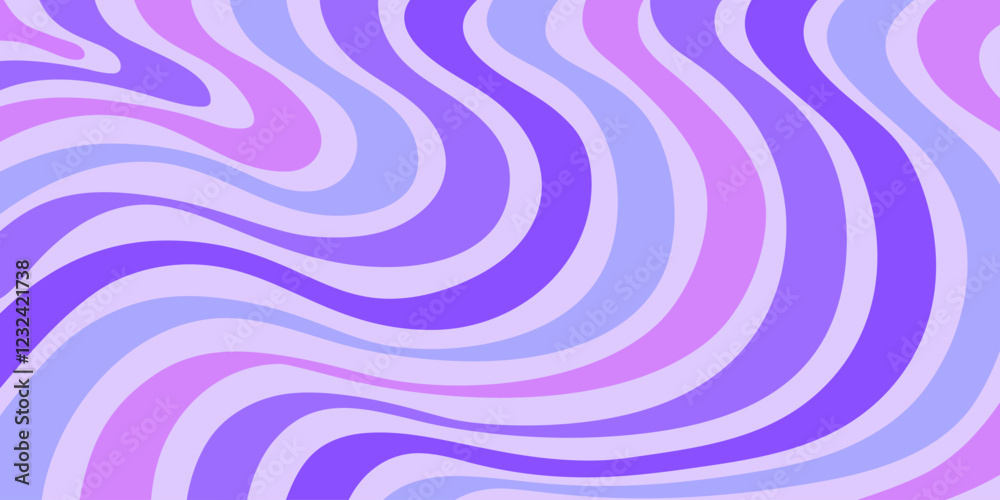 Leinwandbilder abstract wavy geometric y2k texture vector design. cool trendy groovy curvy pattern. psychedelic tri
