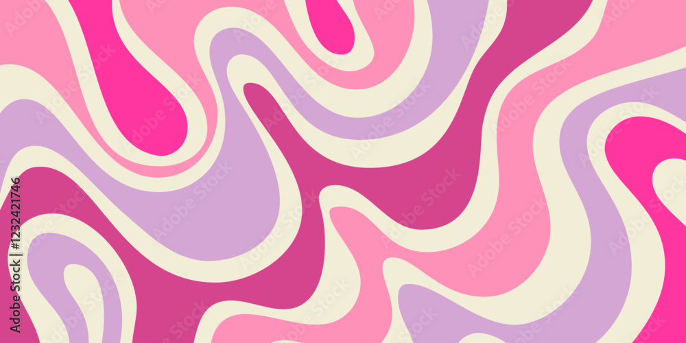 Leinwandbilder abstract wavy geometric y2k texture vector design. cool trendy groovy curvy pattern. psychedelic tri